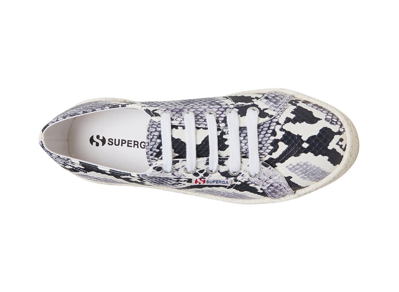 Platform Feminino Pretas/Branco/Serpentine - Superga 2730 Pufanropew - TWASV-3547